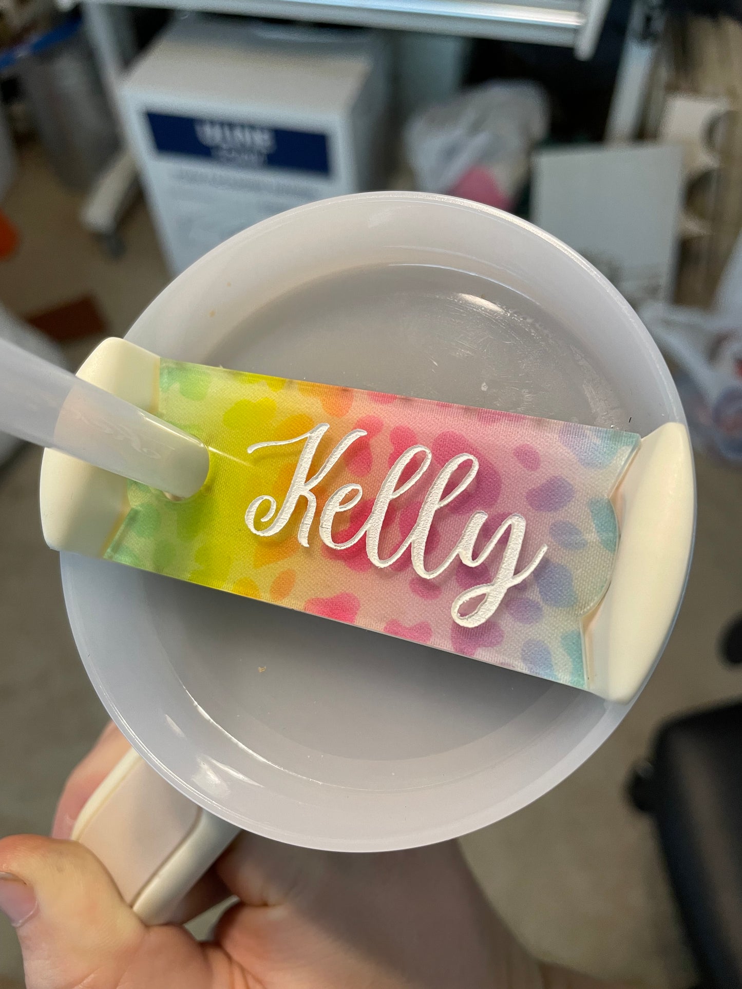 Stanley Tumbler Name Plate H2.0 30oz 40oz Rainbow Leopard