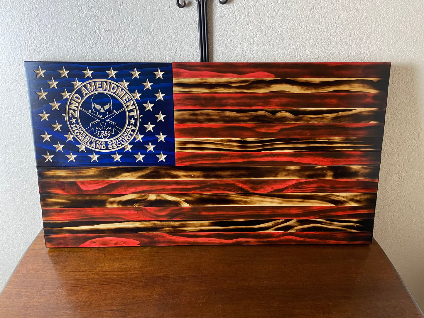 2nd Amendment American Flag, wooden flag
