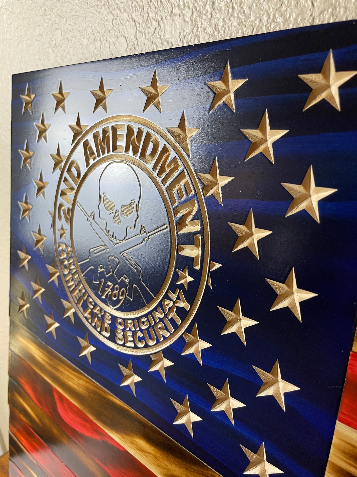 2nd Amendment American Flag, wooden flag