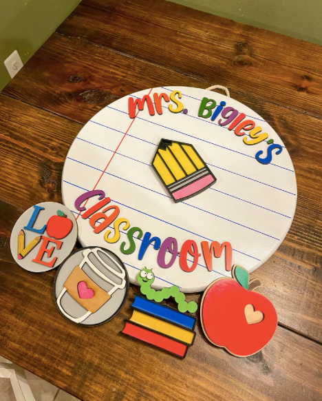 Teacher Classroom Door Sign Interchangeable