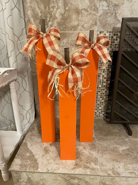 4x4 Orange Wood Pumpkins