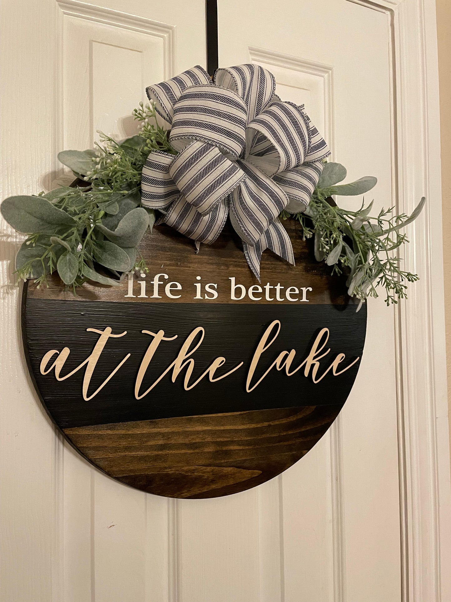 Life is better at the lake door hanger