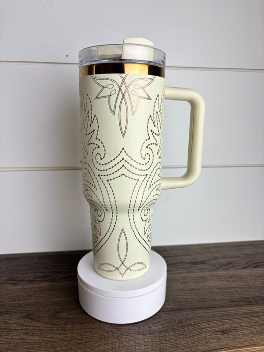 Western Boot Stitch 40oz tumbler