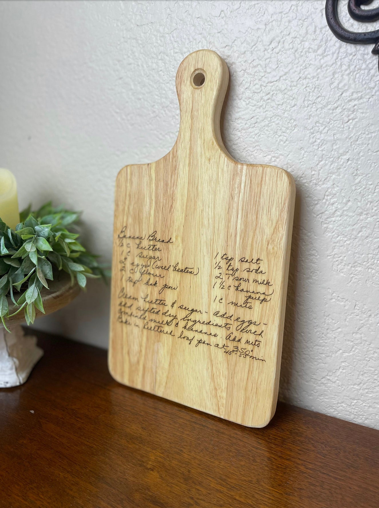 Engraved recipe board