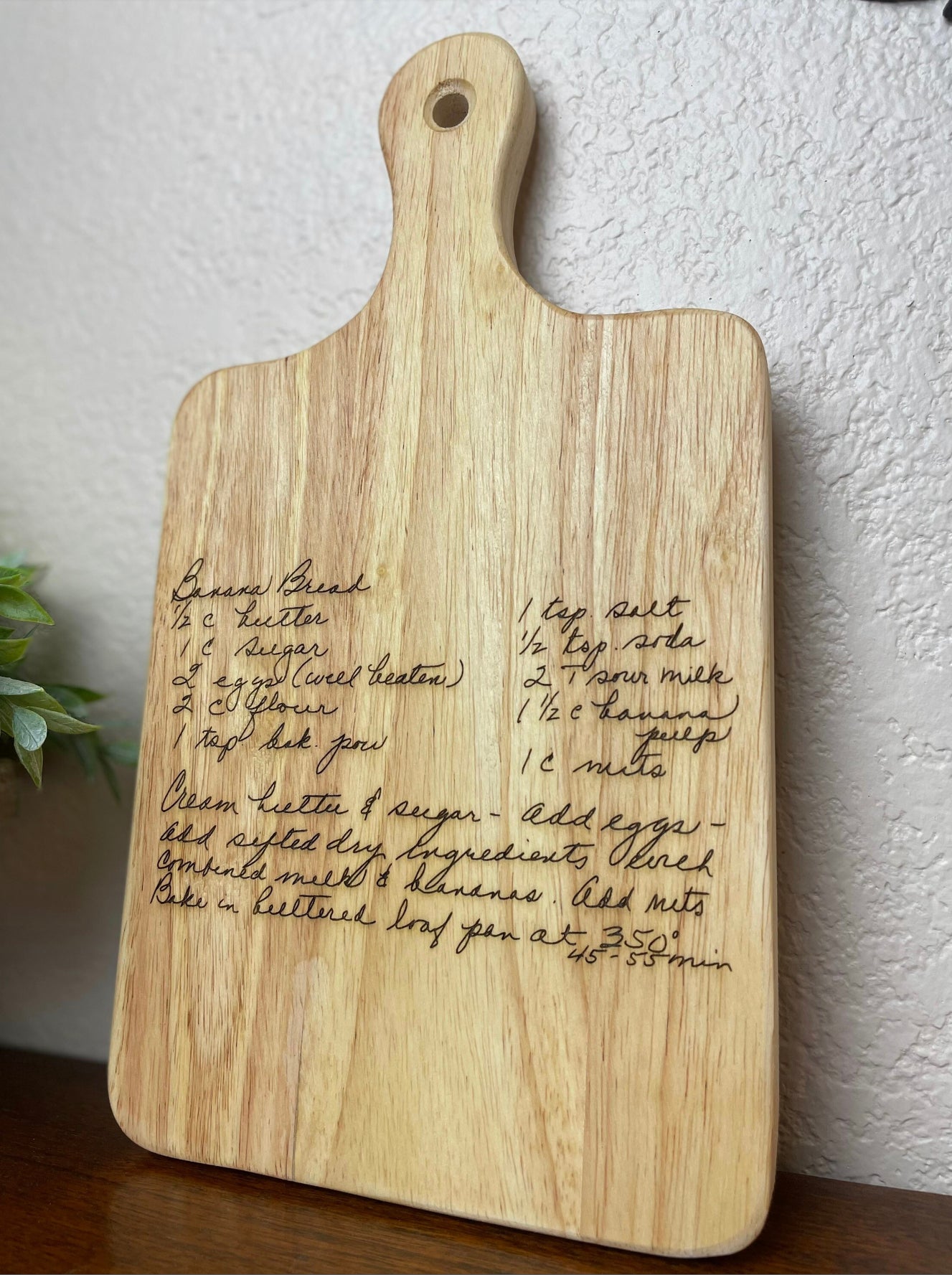 Engraved recipe board