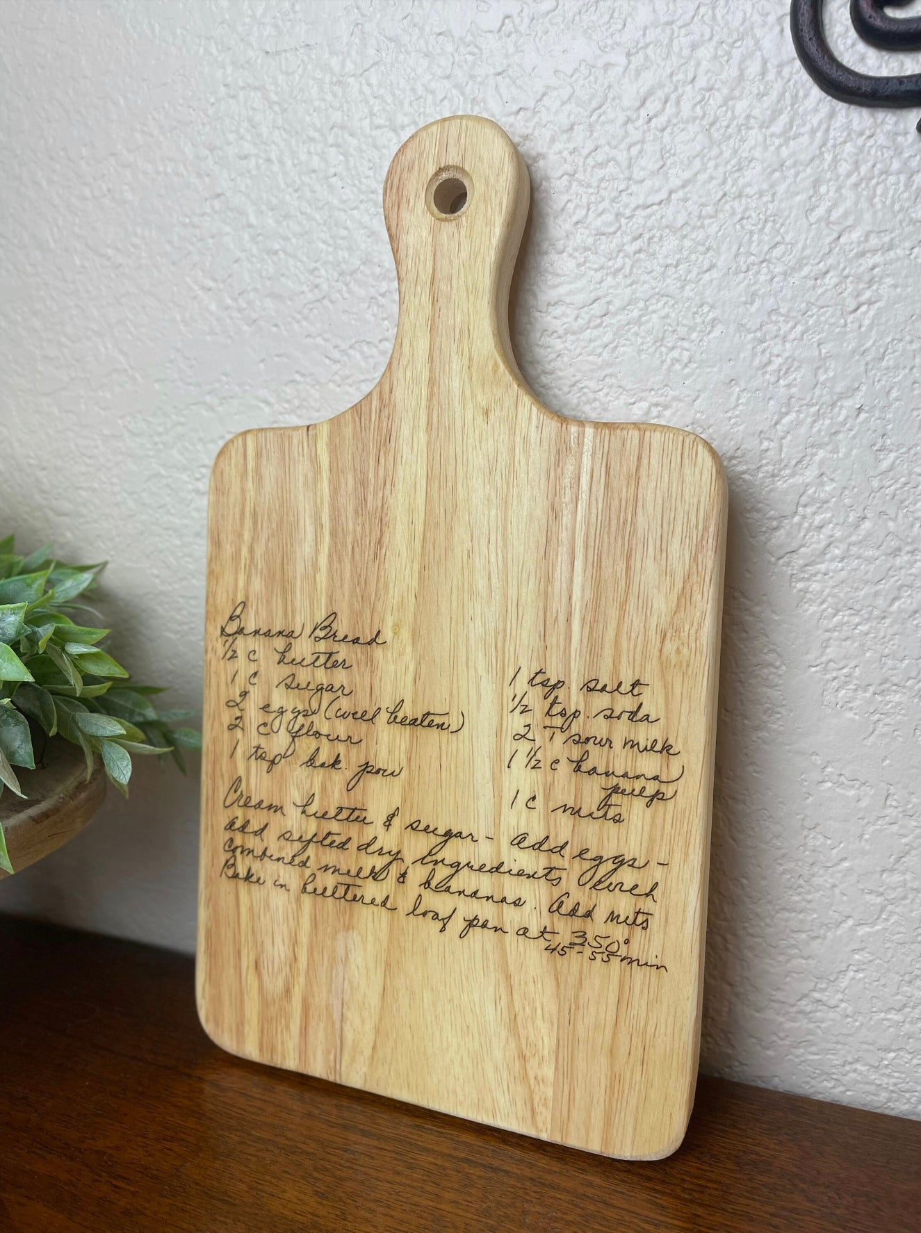 Engraved recipe board