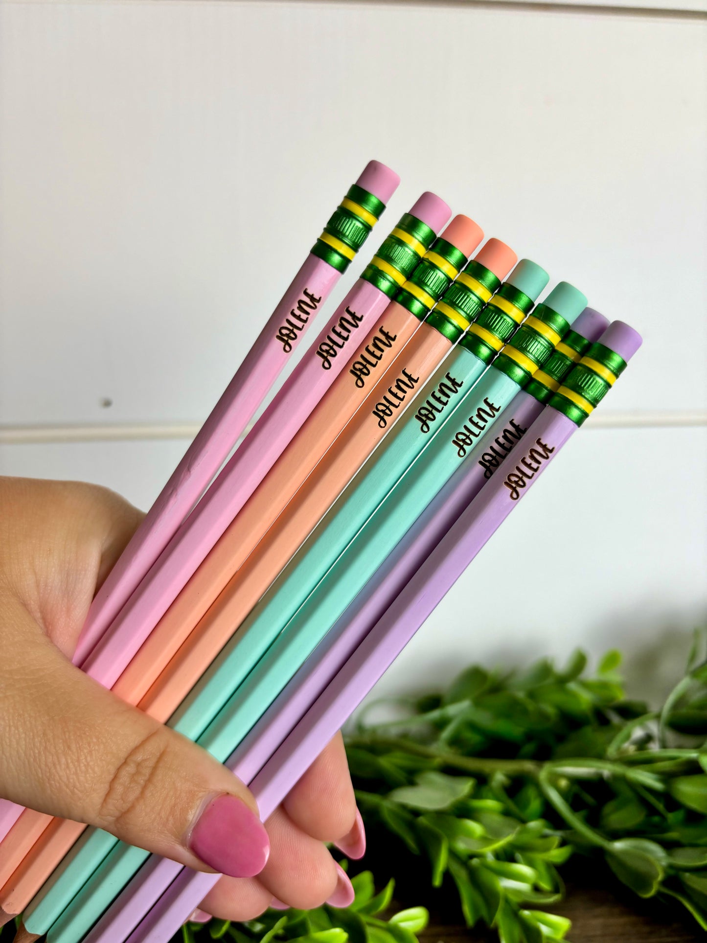 Personalized Pastel Pencils, School Supplies, Engraved Name Pencils