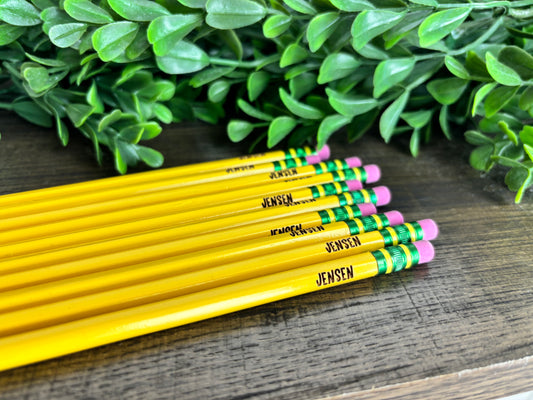 Personalized Yellow Pencils, School Supplies, Engraved Name Pencils (Copy)