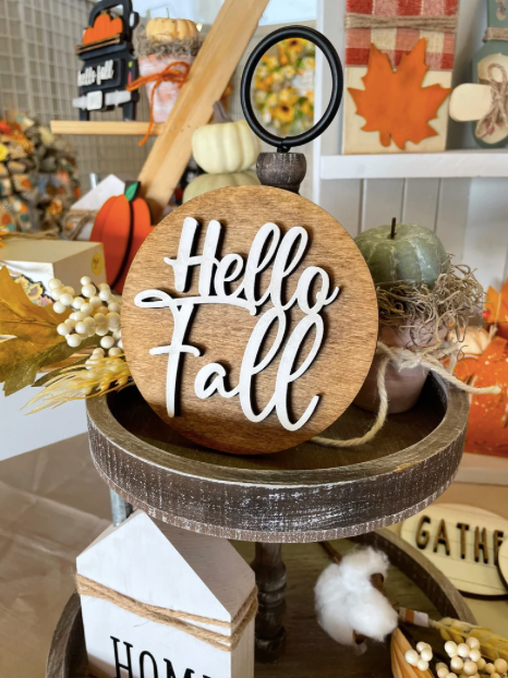 Fall Tiered Tray Decor, Shelf Sitters